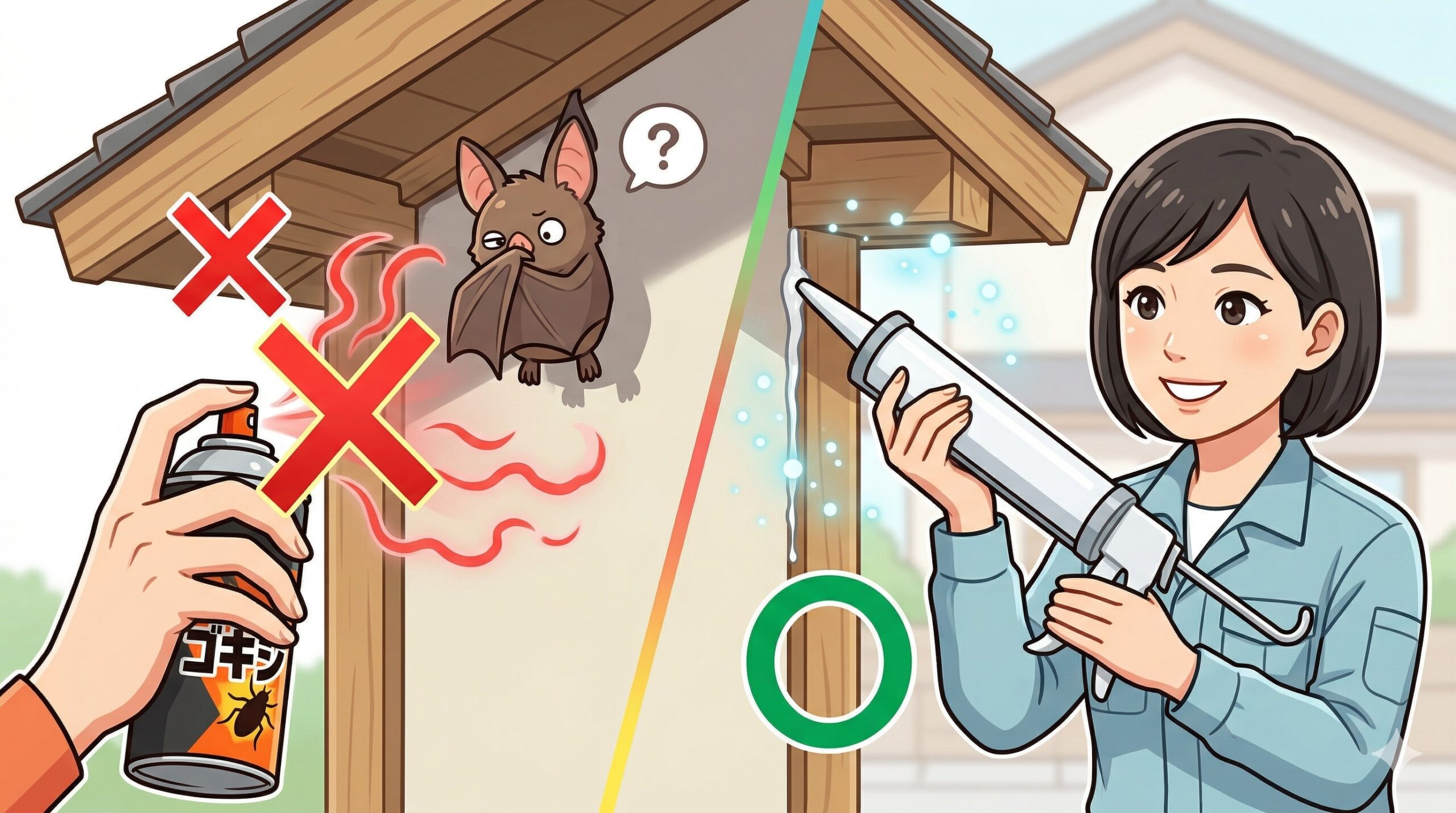 コウモリにゴキジェットは危険！