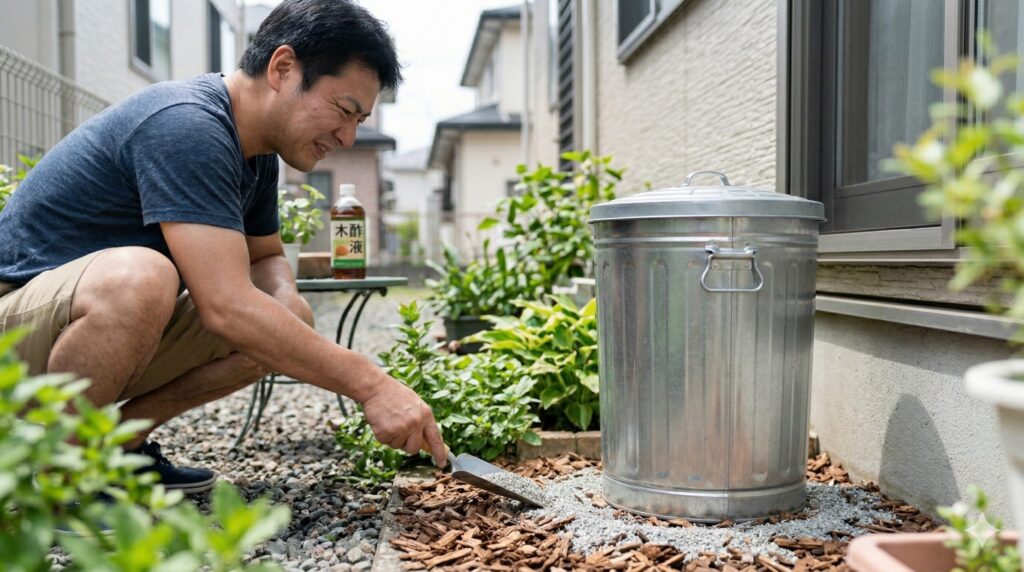 アライグマ ゴミあさる