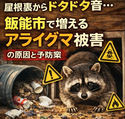 飯能市　屋根裏動物　アライグマ