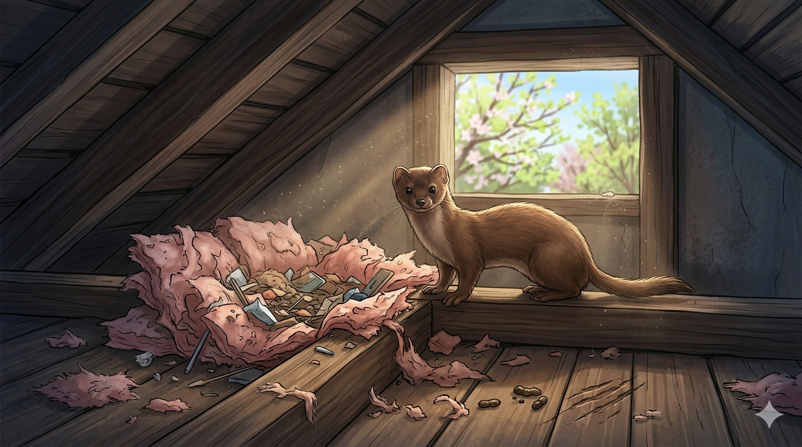 屋根裏のイタチ、実は今が一番危険？活動時期