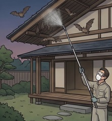 コウモリ 軒下 届かない