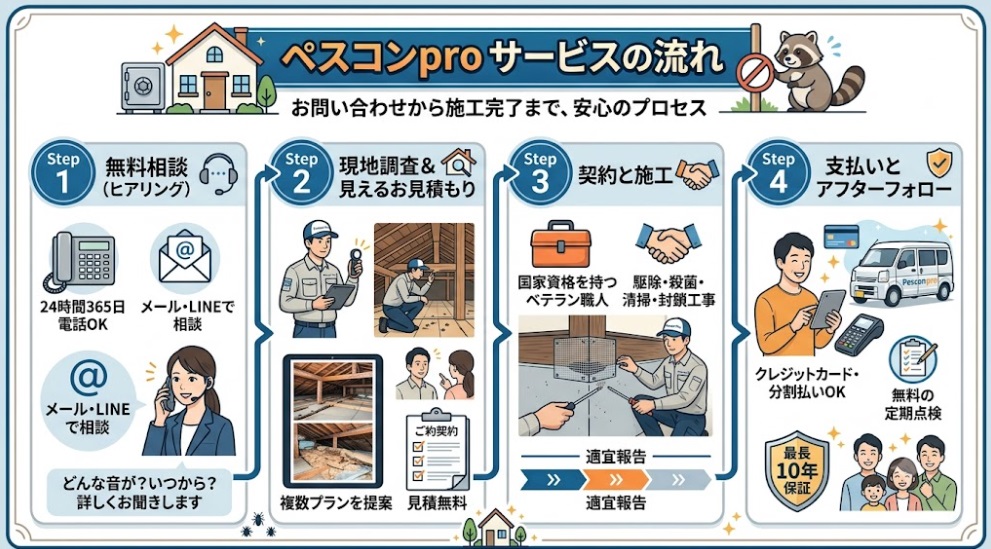 問い合わせから施工完了まで